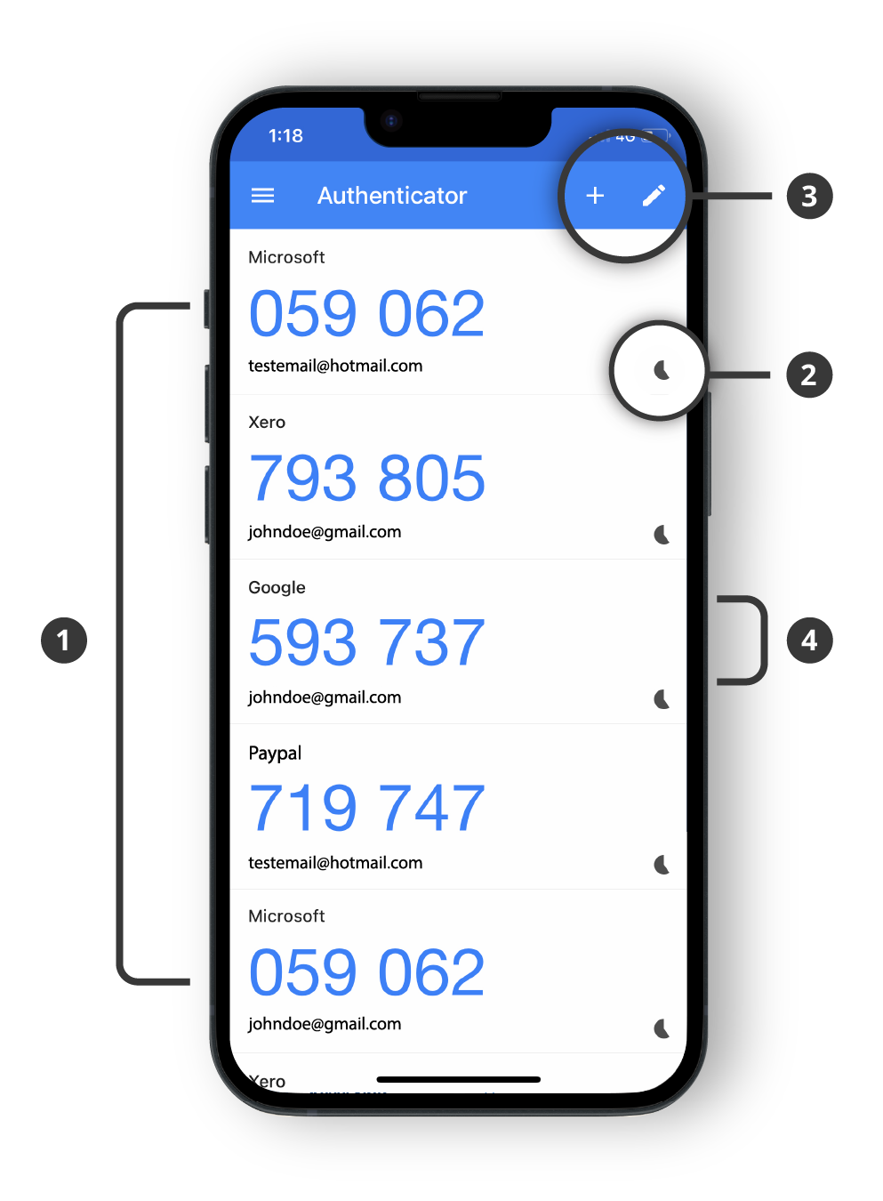 Authenticator-4features