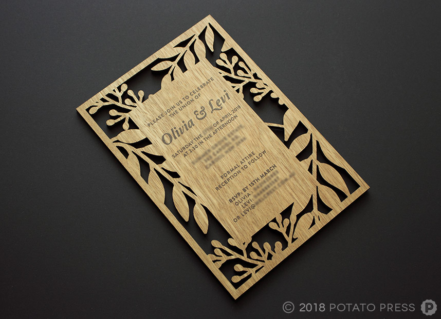 Wedding-Invite-2-wood-rustic-floral-lasercut-print-debossed